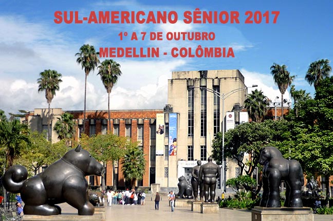 Prepare-se! Vem aí o Sul-Americano Sênior, em Medellin, na Colômbia, de 1º a 7 de outubro