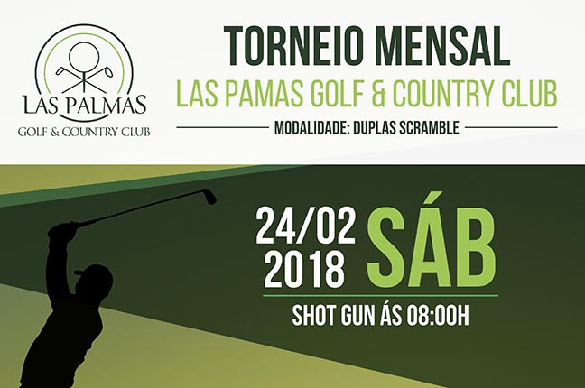 Participe do Torneio Mensal do Las Palmas Golf & Country Club, sábado, 24 de fevereiro