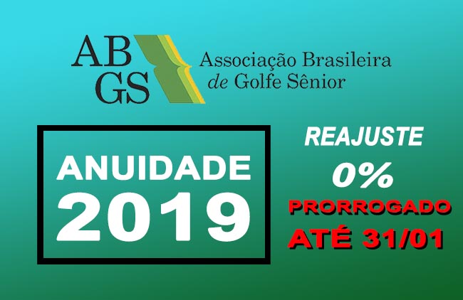 ABGS prorroga pagamento da anuidade 2019 com desconto até dia 31 de janeiro, 5ª feira
