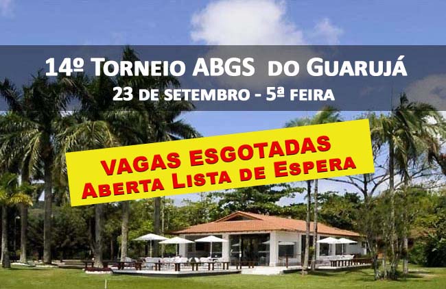 Abertas as inscrições para o Torneio ABGS do Guarujá, dia 23 de setembro