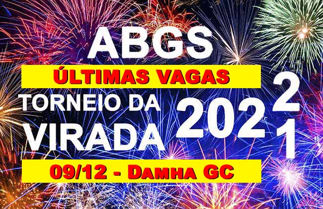 Restam poucas vagas para o Torneio da Virada ABGS 2021/2022, dia 9 de dezembro, no Damha