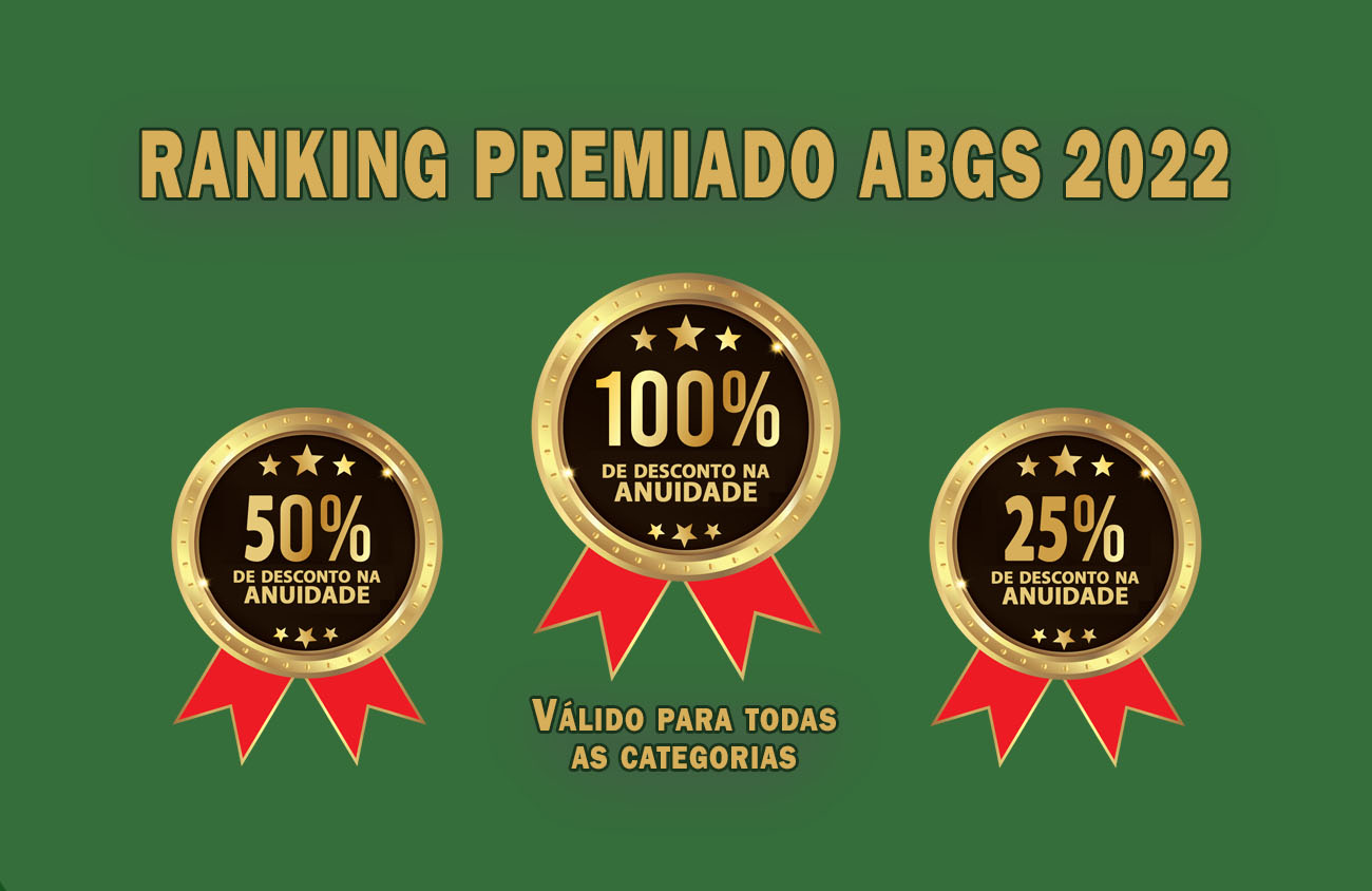 Ranking ABGS 2022 premiará os campeões das 11 categorias com isenção de anuidade